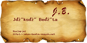 Jáksó Beáta névjegykártya
