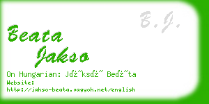 beata jakso business card